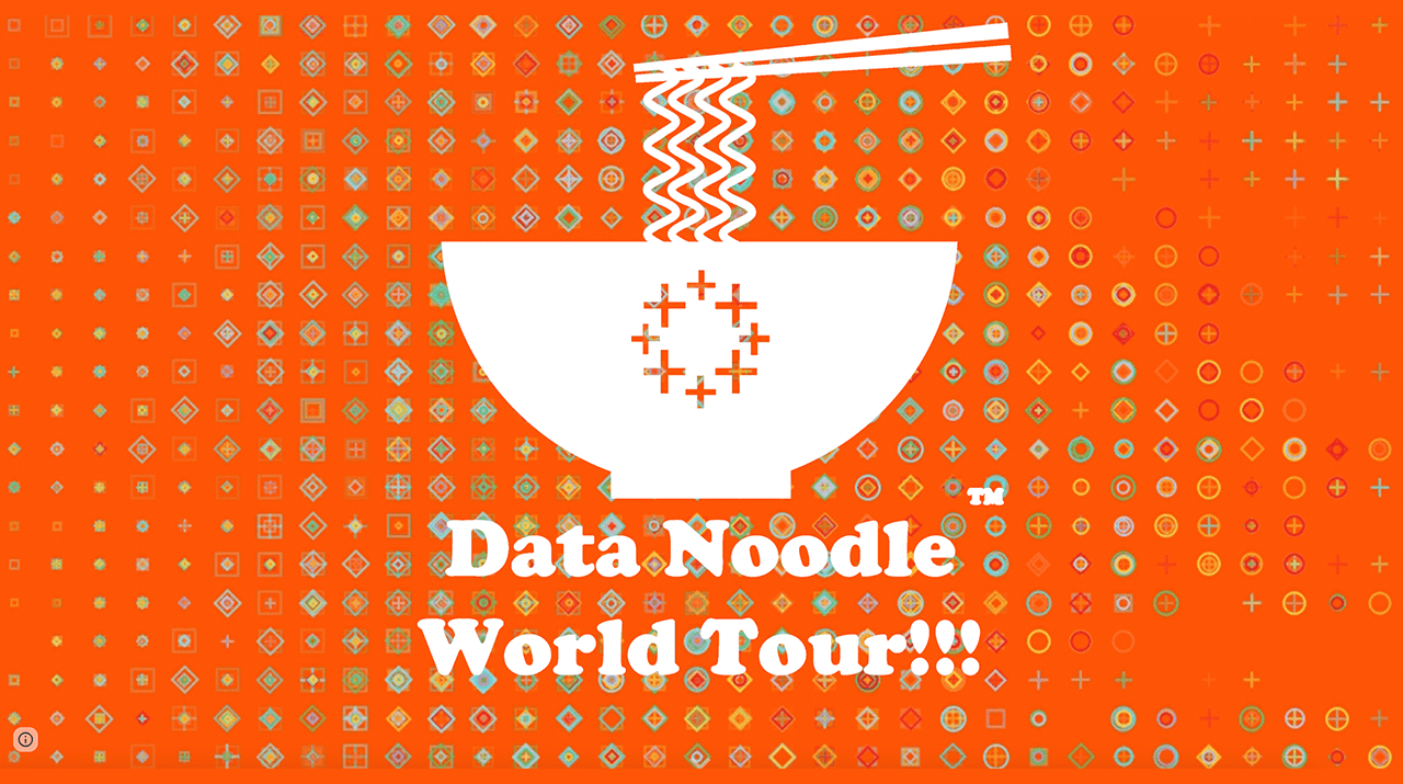 Data Noodle World Tour in orange backround