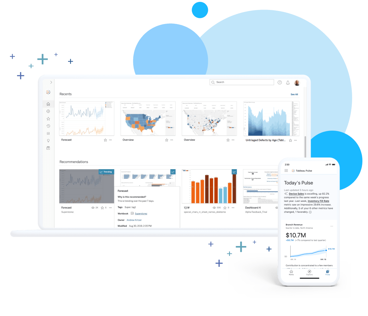 Captures d’écran de produits Tableau